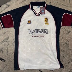 Iron Maiden Brave New World Number 7 Soccer Jersey Made In England XL Rare